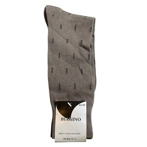 Vintage Biagino Dress Socks Men Size 10-13 Taupe Brown New Fine Hosiery